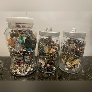 Jewelry lots, jars not included